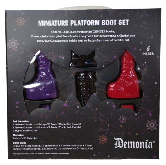 6 X Demonia Platform Boots Christmas Ornaments Gothic Gift Set - Picture 2 of 4